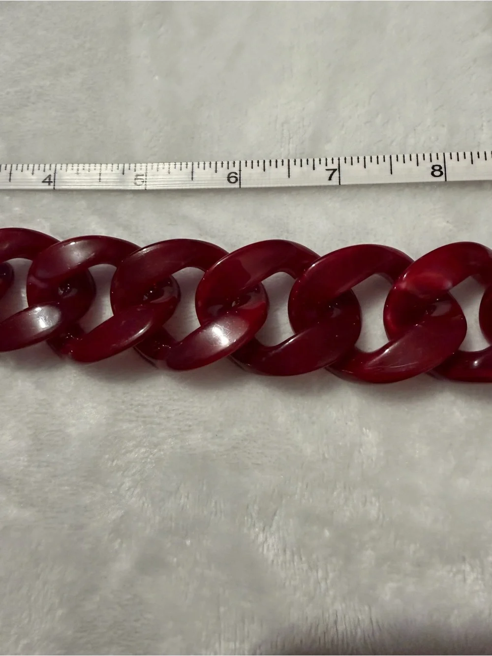 Red Acrylic Chain Keychain or Purse Charm Accent